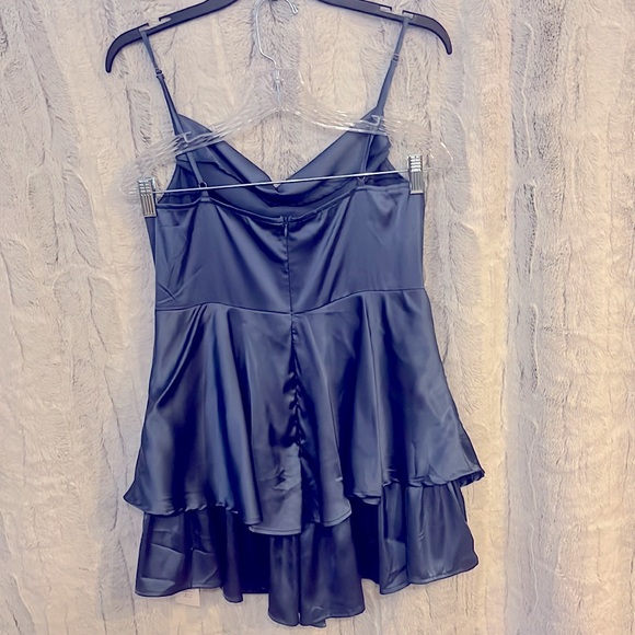 Cowl Neck Satin Layered Romper - XL - Picture 4 of 6